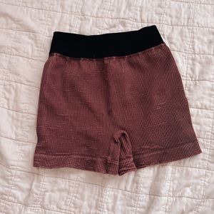 free people prajna ribbed bike shorts